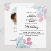 Invitation ~* Photo - RSVP - QR Mariage Feuille BOTANIQUE (Devant / Derrière)