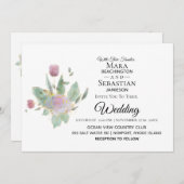 Invitation *~* Photo RSVP - QR ROSE BOUQUET Mariage AR12 (Devant / Derrière)