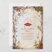 Invitation Photo Rustic Fleur sauvage Graduation Party (Devant)