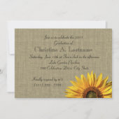 Invitation Photo Rustic Sunflower Graduate (Dos)