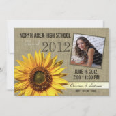Invitation Photo Rustic Sunflower Graduate (Devant)