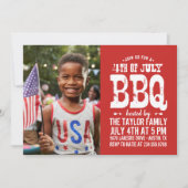 Invitation photo Rustique 4 juillet BBQ (Devant)