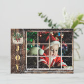 Invitation *~* Photo rustique AP20 Fête de Noël de la fenêtre (Debout devant)