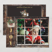 Invitation *~* Photo rustique AP20 Fête de Noël de la fenêtre (Devant / Derrière)