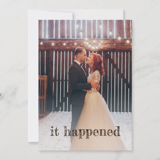 Invitation Photo Rustique Mariés Réception Bohème (Devant)