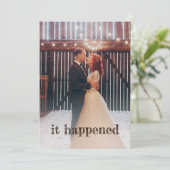 Invitation Photo Rustique Mariés Réception Bohème (Debout devant)