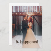 Invitation Photo Rustique Mariés Réception Bohème (Devant / Derrière)