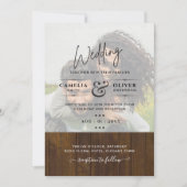 Invitation PHOTO rustique OVERLAY Wedding INVITE QR Code RSVP (Devant)