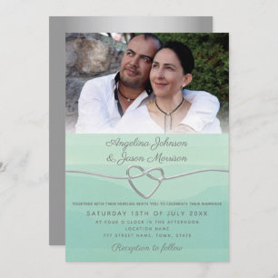 Invitation Photo Sage Green Mariage