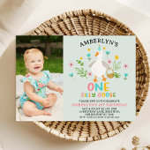 Invitation Photo Sage One Silly Goose 1er Anniversaire Invita