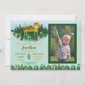 Invitation Photo sauvage de safari de zoo d'anniversaire de (Devant)