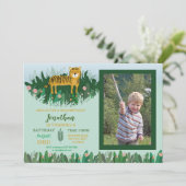 Invitation Photo sauvage de safari de zoo d'anniversaire de (Debout devant)