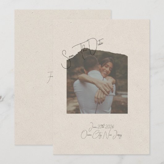 Invitation Photo Save The Date  (Devant / Derrière)