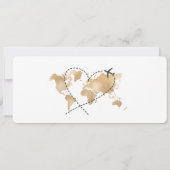Invitation Photo Save the Date Boarding Pass World Map (Dos)