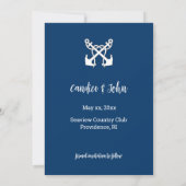 Invitation Photo, Save The Date, Marine, Nautique, Mariage (Dos)