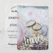 Invitation Photo Save the Date pour toujours design floral (Devant / Derrière)