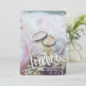 Invitation Photo Save the Date pour toujours design floral (Debout devant)