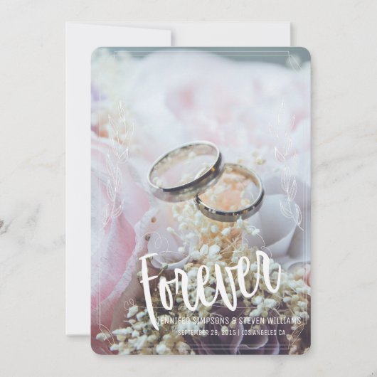 Invitation Photo Save the Date pour toujours design floral (Devant)