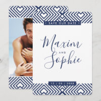 PHOTO SAVE THE DATE simple GEO moderne marine mari