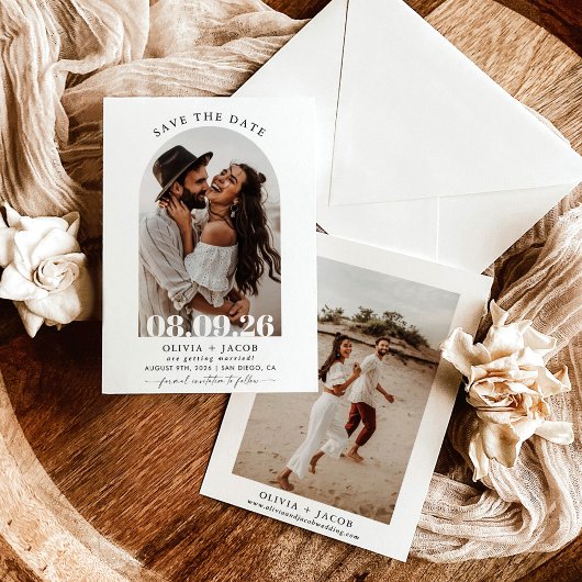 Invitation Photo Save the Dates, Modern Minimalist Boho
