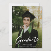 Invitation Photo Script moderne Black Casquette Party Graduat (Devant)