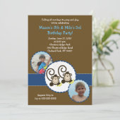 Invitation Photo Silly Monkey tendance Anniversaire Invitatio (Debout devant)