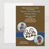 Invitation Photo Silly Monkey tendance Anniversaire Invitatio (Devant / Derrière)