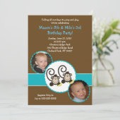 Invitation Photo Silly Monkey tendance Anniversaire Invitatio (Debout devant)