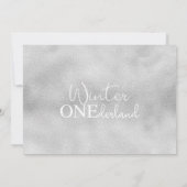 Invitation Photo Silver Arctic Winter Onederland Anniversaire (Dos)