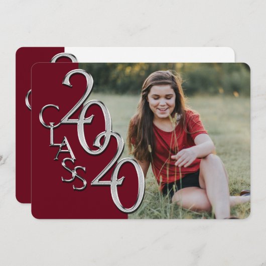 Invitation photo Silver Burgundy 2020 (Devant / Derrière)