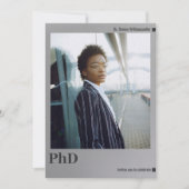 Invitation Photo Silver Doctorat Parti de Graduation (Devant)