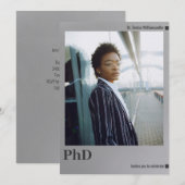 Invitation Photo Silver Doctorat Parti de Graduation (Devant / Derrière)