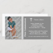 Invitation photo Silver First Communion (Devant / Derrière)