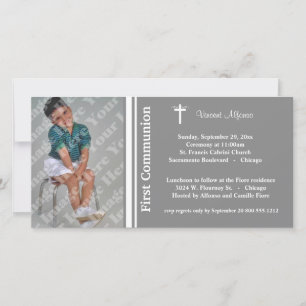 Invitation photo Silver First Communion