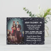 Invitation Photo Silver Light de la Marine Fête de Noël de l' (Debout devant)