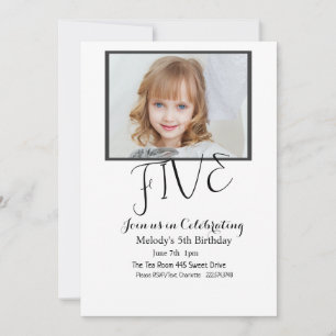 Invitation photo simple, 5e anniversaire Photo