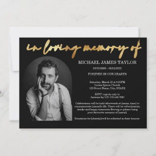 Invitation Photo simple Arche en or dans la mémoire amoureuse