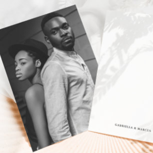 Invitation Photo simple avec Mariage de noms de couples