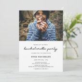 Invitation Photo simple Bachelorette Party (Debout devant)
