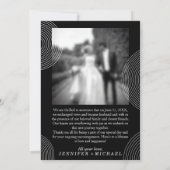 Invitation Photo simple de Mariage de Black Just Marié (Dos)