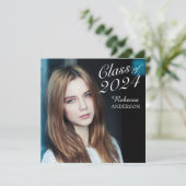 Invitation Photo Simple Elegant Graduation Party (Debout devant)