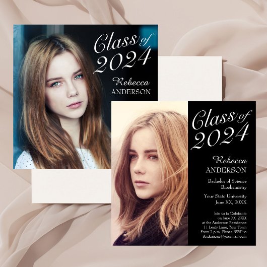 Invitation Photo Simple Elegant Graduation Party