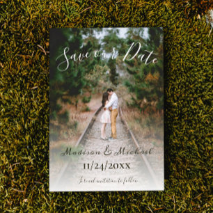 Invitation Photo Simple Élégante Enregistrer La Date Annonce
