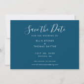 Invitation Photo Simple Enregistrer la date Elegant Script (Dos)
