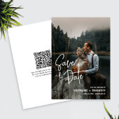 Invitation Photo Simple Enregistrer La Date QR Code Mariage