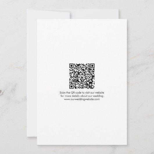 Invitation Photo Simple Enregistrer La Date QR Code Mariage (Dos)