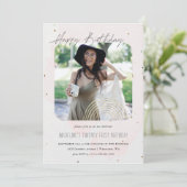 Invitation Photo simple Gold Rainbow | Anniversaire (Debout devant)