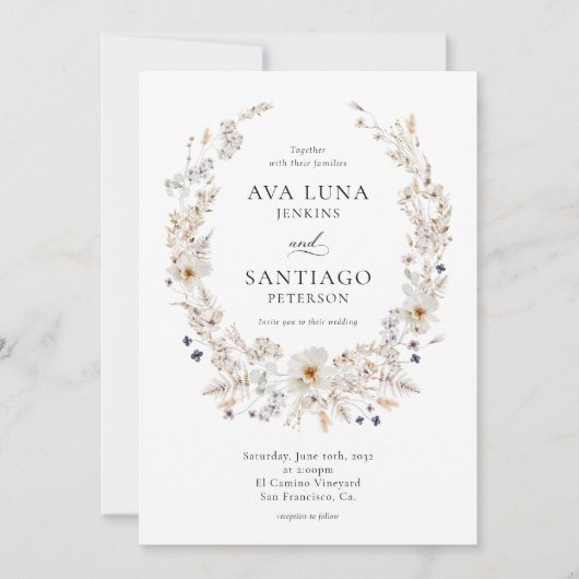 Invitation photo simple Mariage botanique d'automn (Devant)