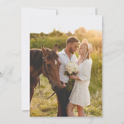 Invitation Photo simple Mariage botanique élégant (Dos)