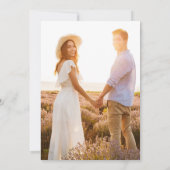 Invitation Photo simple Mariage de calligraphie noir et blanc (Dos)